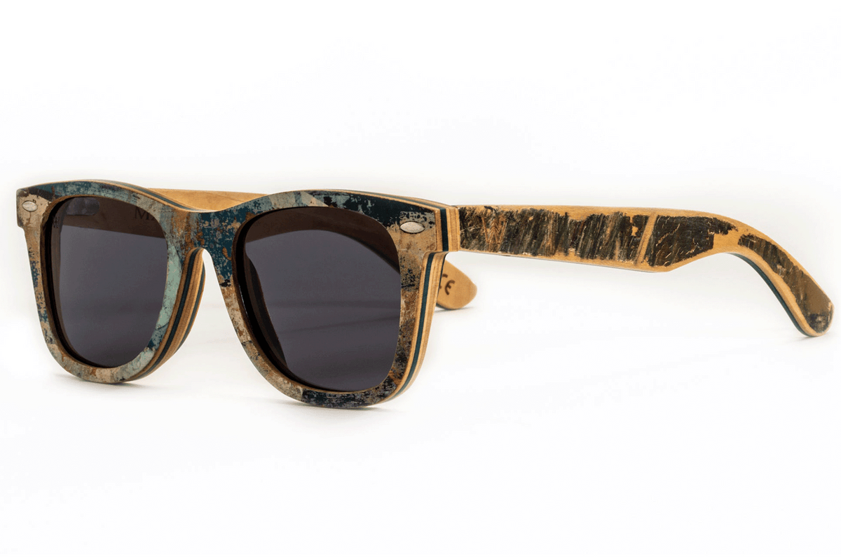 Recycled skateboard sunglasses sales